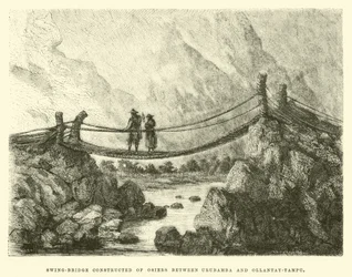Swing-Bridge Constructed of Osiers Between Urubamba and Ollantay-Tampu